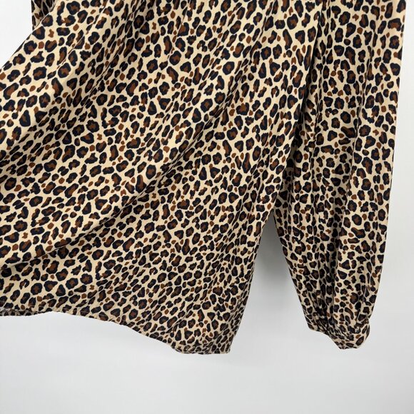Crown & Ivy Womens Leopard Print Long Sleeve Blouse Tassel Detail size 2x plus - Picture 7 of 11